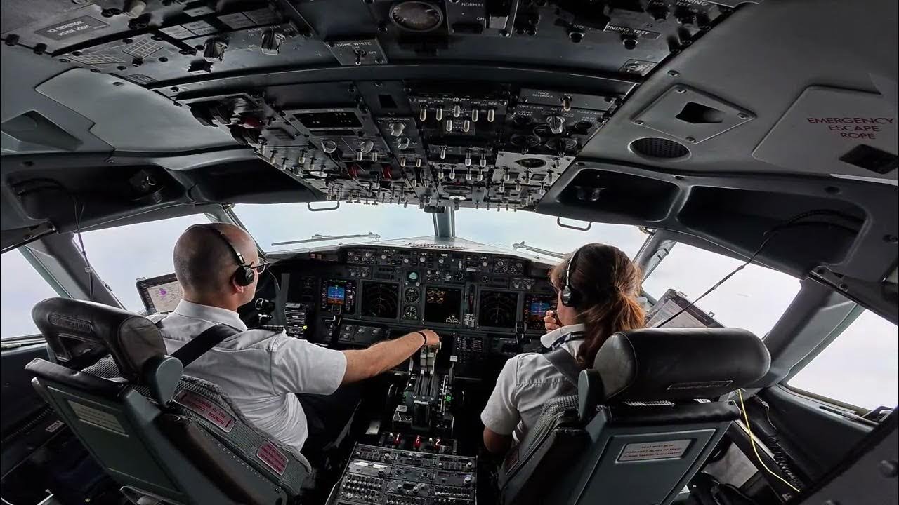 Cockpit view over clouds